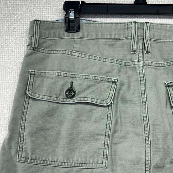 FRAME Denim Mini Skirt Womens Blue‎ Green Frayed Hem Utility Pockets - Picture 11 of 14
